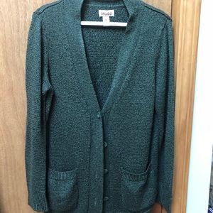 Mudd dark green 4-button cardigan, sz XL